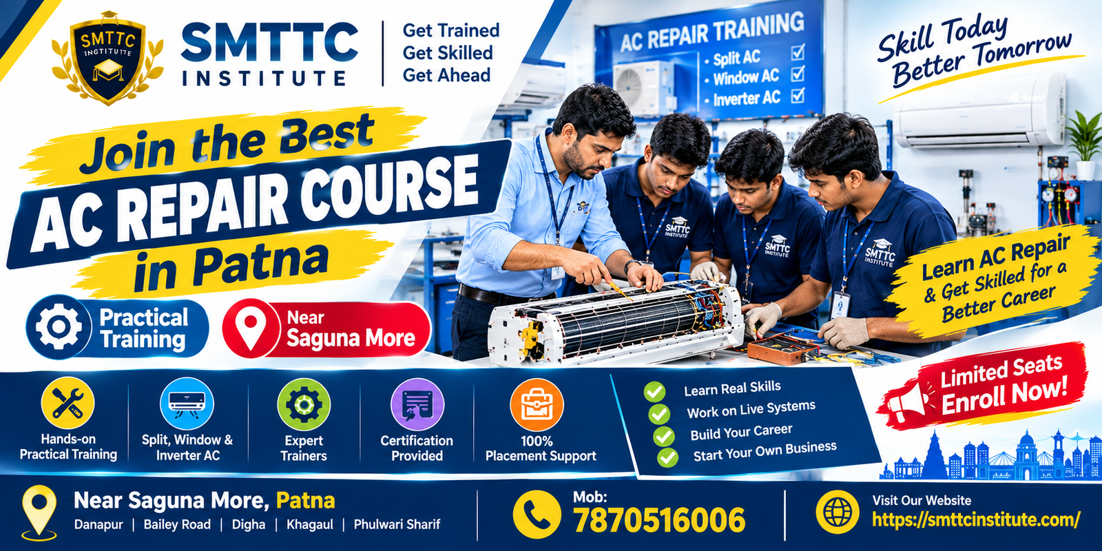 Join the Best AC Repair Course in Patna: Practical Training Near Saguna More