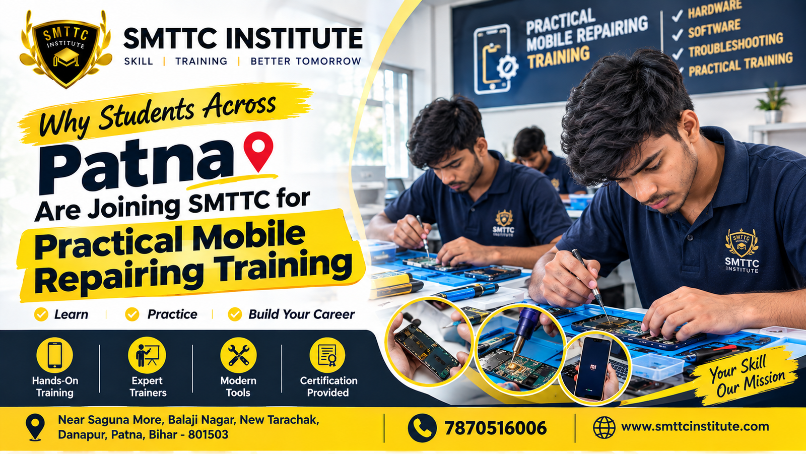 Why Students Across Patna Are Joining SMTTC for Practical Mobile Repairing Course